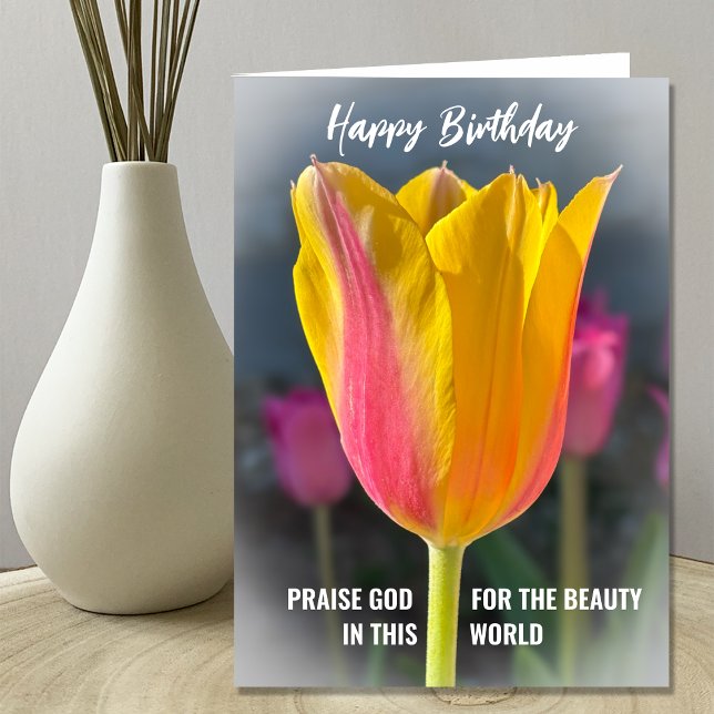 Christian Tulip Happy Birthday Card (Creator Uploaded)