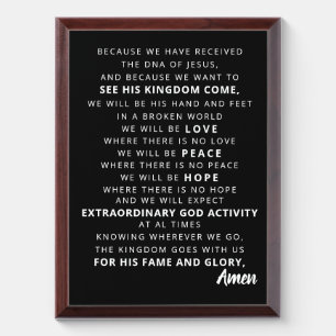 Christian Typography Black Wooden Award Plaque