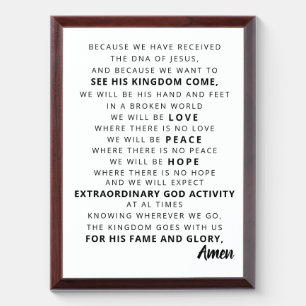 Christian Typography Wooden Award Plaque