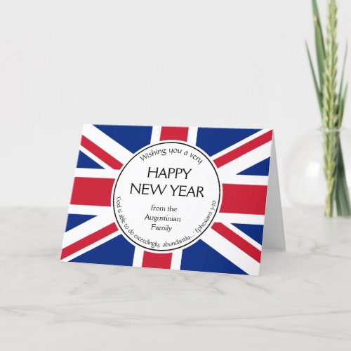 Christian UNION JACK Happy New Year Holiday Card