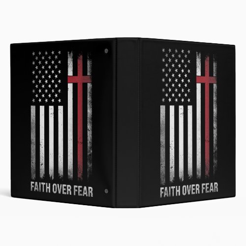 Christian US USA Flag American Christ Faith Over F 3 Ring Binder