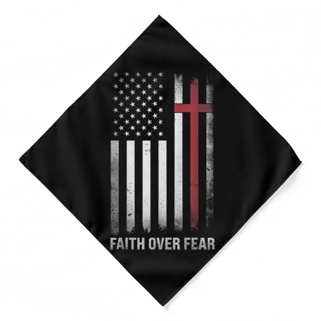 Christian US USA Flag American Christ Faith Over F Bandana (Front)