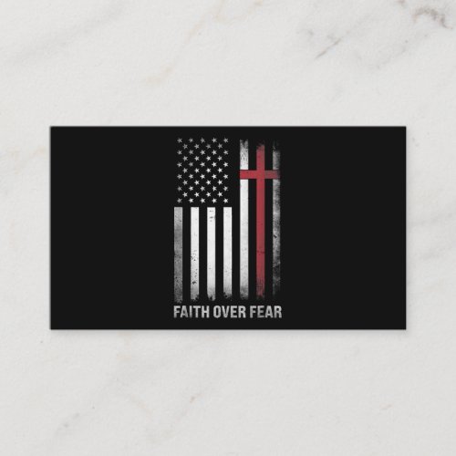 Christian US USA Flag American Christ Faith Over F Business Card