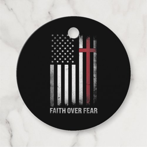 Christian US USA Flag American Christ Faith Over F Favor Tags