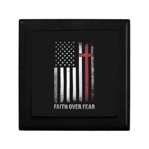 Christian US USA Flag American Christ Faith Over F Gift Box