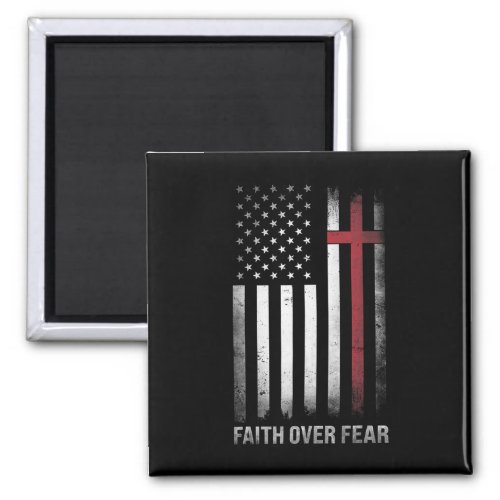 Christian Us Usa Flag American Christ Faith Over F Magnet