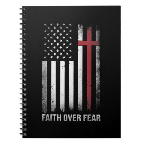 Christian US USA Flag American Christ Faith Over F Notebook