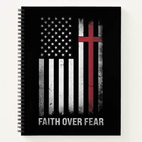 Christian US USA Flag American Christ Faith Over F Notebook