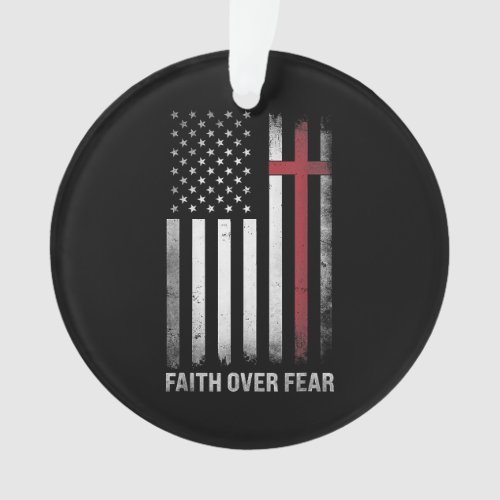 Christian US USA Flag American Christ Faith Over F Ornament