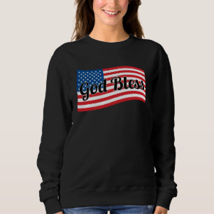 Christian USA Patriotic God Bless America Flag Sweatshirt