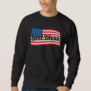 Christian USA Patriotic  God Bless America Flag Sweatshirt