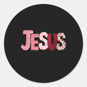 Christian Valentine Day Jesus Religious Valentine Classic Round Sticker