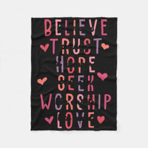Christian Valentine Day Jesus Religious Valentine Fleece Blanket