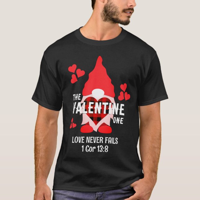 Christian VALENTINE GNOME Red Hearts Couples T-Shirt (Front)