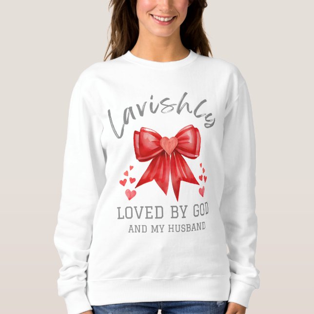 Christian Valentine LAVISHLY LOVED Coquette Bow Sweatshirt (Front)