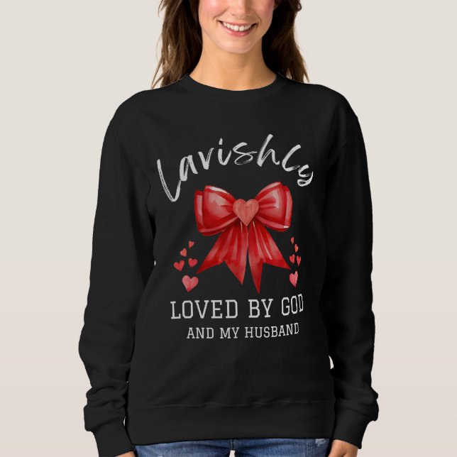 Christian Valentine LAVISHLY LOVED Coquette Bow Sweatshirt (Front)