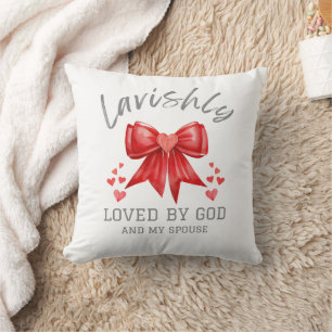 Christian Valentine LAVISHLY LOVED Coquette Bow Throw Pillow