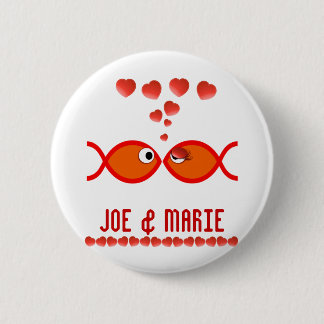 Christian Valentine Symbols - Orange v1 Pinback Button