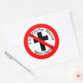 Christian values — No thank you. Classic Round Sticker (Envelope)