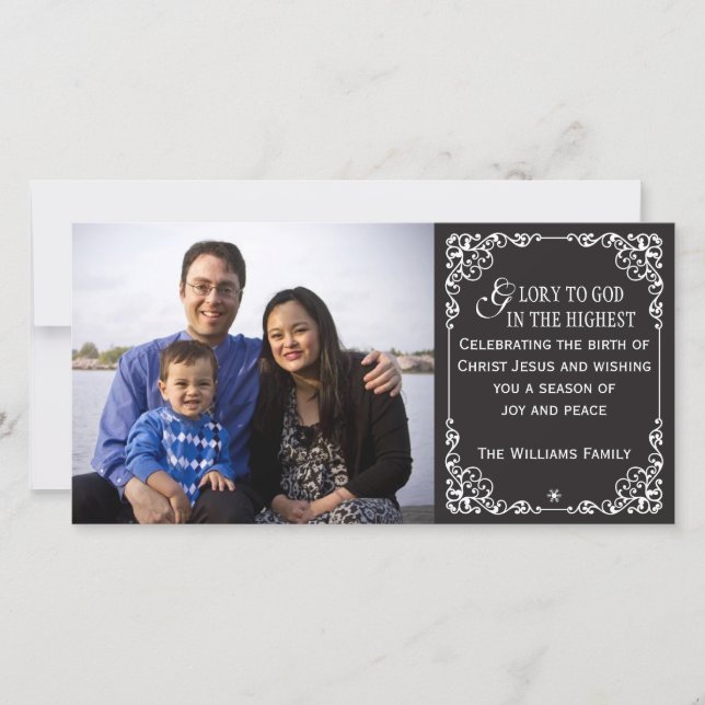 Christian Vintage Chalkboard Christmas Photo Cards (Front)