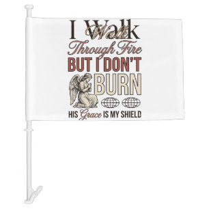 Christian Walk Through Fire Vintage Car Flag