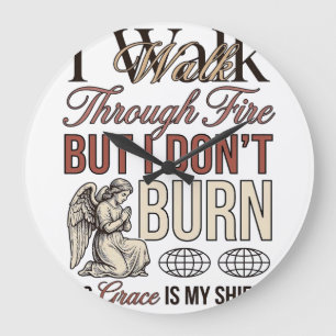 Christian Walk Through Fire Vintage Large Clock