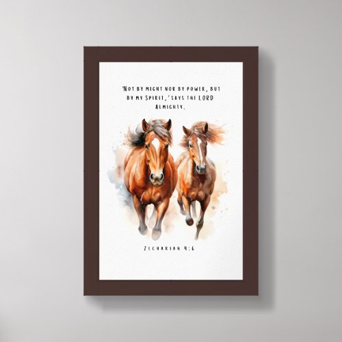 Christian Wall Art_ Horses and Scripture  Framed Art