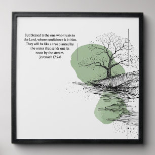 Christian Wall Art Jeremiah 17:7-8 Trust the Lord Peel And Stick Photo Tile