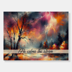 Christian Wall Art – Peace in the Storm Mark 4:39 Foam Board