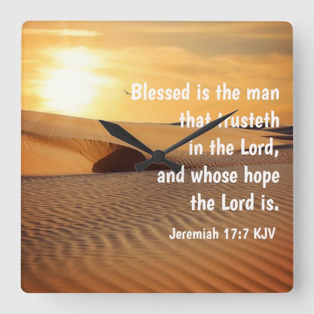 Christian Wall Clock Jeremiah 17:7 (Front)