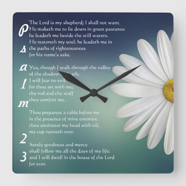 Christian Wall Clock Psalm 23 (Front)