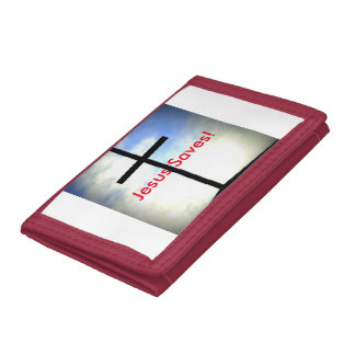 Christian wallet - Cross with Jesus Saves