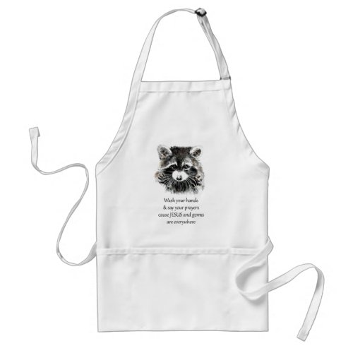 Christian Washroom Wash your Hands Raccoon Animal Adult Apron