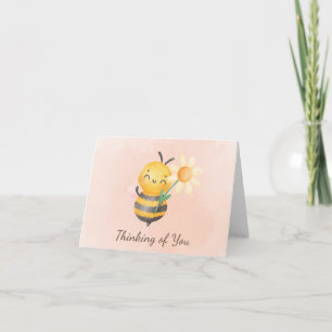 Christian Watercolor Bee Thinking of You Card