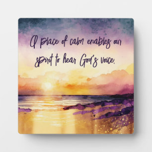 Christian Watercolor Sunset Inspirational Quote Plaque