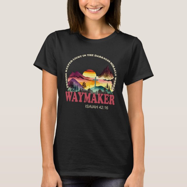 Christian Waymaker Promise Keeper Miracle Worker M T-Shirt (Front)