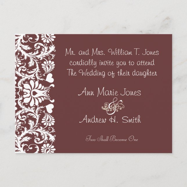 Christian Wedding Any Custom Color Invitation Postcard (Front)