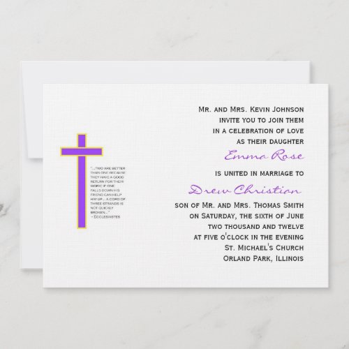 Christian Wedding Cord Three Strands Invitation Pl