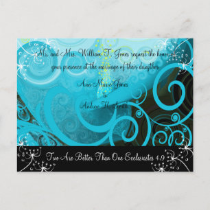 Christian Wedding Invitation Blueberry Cala Lily Postcard