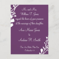 Christian Wedding Invitation Carmel and Blueberry