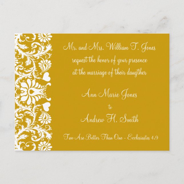 Christian Wedding Invitation Carmel and Blueberry (Front)