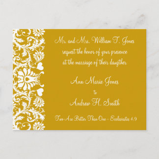 Christian Wedding Invitation Carmel and Blueberry Postcard