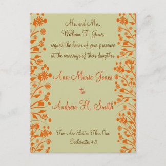 Christian Wedding Invitation Carmel and Blueberry Postcard