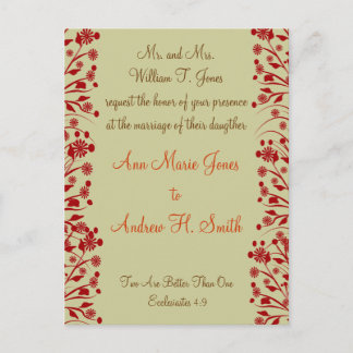 Christian Wedding Invitation Carmel and Blueberry Postcard