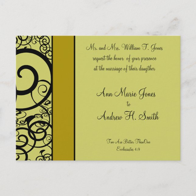 Christian Wedding Invitation Deep Sea Blue Postcard (Front)