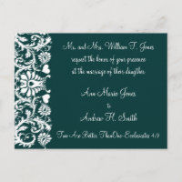 Christian Wedding Invitation Deep Teal