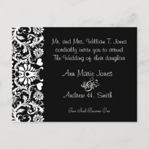 Christian Wedding Invitation Elegant Black & White