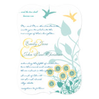Christian Wedding Invitation Humming Birds Flowers