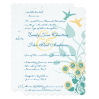 Christian Wedding Invitation Humming Birds Flowers