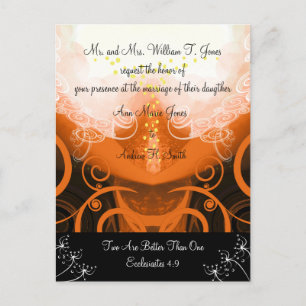 Christian Wedding Invitation Orange Cala Lily